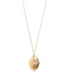 Persée Large Yellow Gold And Diamond Memoria Locket Necklace In Gold