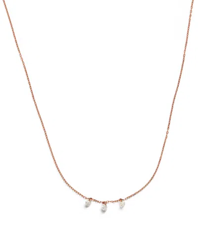 Persée Rose Gold And Diamond 3-stone Danaé Necklace