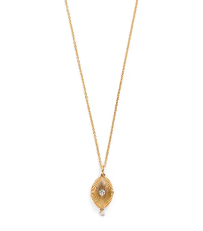 Persée Small Yellow Gold And Diamond Memoria Locket Necklace