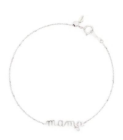 Persée White Gold And Diamond Around The Words Mama Bracelet