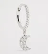 Persée White Gold And Diamond Crescent Moon Single Earring In White