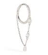 Persée White Gold And Diamond Drop Huggie Single Earring In White