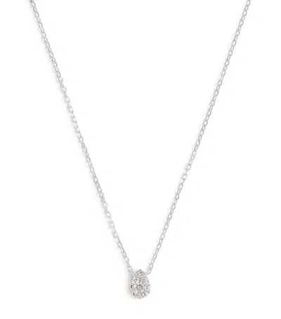 Persée White Gold And Diamond Mini Floating Necklace In Metallic