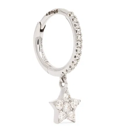 Persée White Gold And Diamond Star Single Earring In Metallic