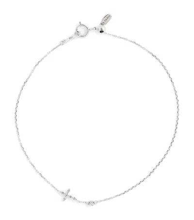 Persée White Gold And Diamond Symbols Cross Bracelet