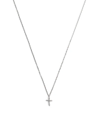 Persée White Gold And Diamond Symbols Cross Necklace
