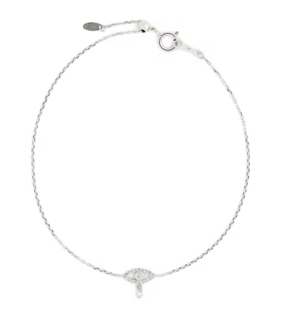 Persée White Gold And Diamond Symbols Eye Bracelet