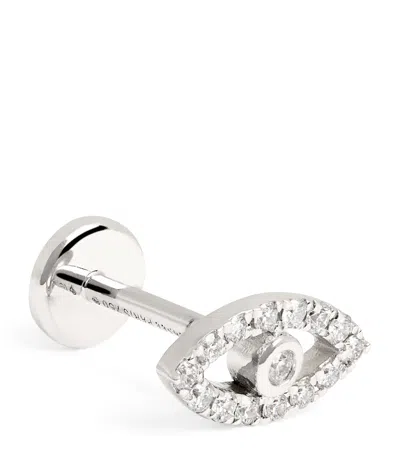 Persée White Gold And Diamond Symbols Eye Single Earring In Metallic