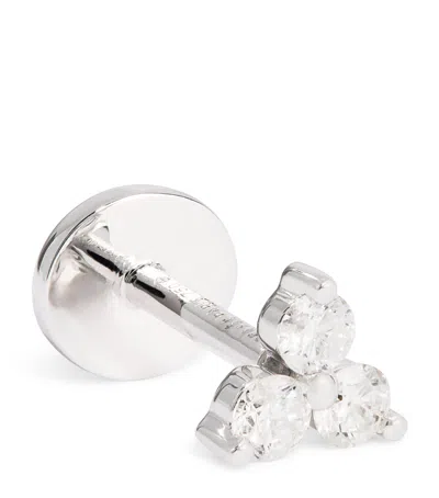 Persée White Gold And Diamond Triangle Single Earring