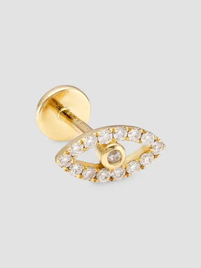 Persée Paved Eye Piercing 18k Yellow Gold Single Earring