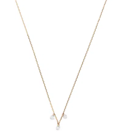 Persée Yellow Gold And Diamond 3-stone Danaé Necklace