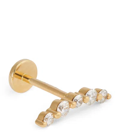 Persée Yellow Gold And Diamond Curvy Single Earring