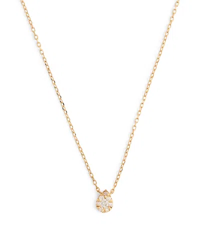 Persée Yellow Gold And Diamond Floating Necklace