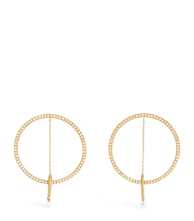 Persée Yellow Gold And Diamond Helios Loop Earrings