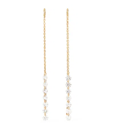 Persée Yellow Gold And Diamond Riviere Drop Earrings