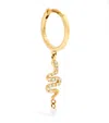 Persée Yellow Gold And Diamond Snake Single Hoop Earring In Gold