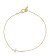 Persée Yellow Gold And Diamond Symbols Cross Bracelet In Gold