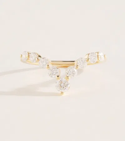 Persée Yellow Gold And Diamond Wave Dome Ring