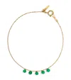 Persée Yellow Gold And Emerald 5-stone Hang Up Bracelet In Multi
