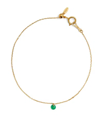 Persée Yellow Gold And Emerald Hang Up Bracelet