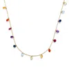 Persée Yellow Gold And Multicoloured Stone Chakras Necklace In Gold