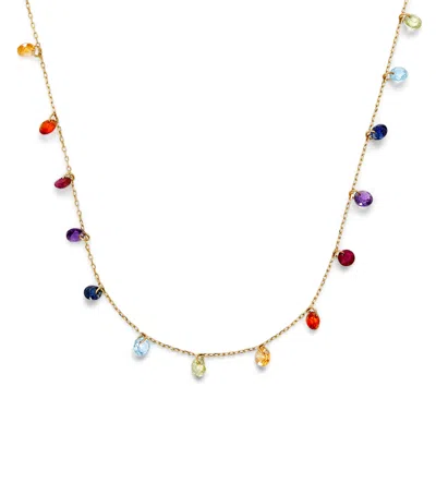 Persée Yellow Gold And Multicoloured Stone Chakras Necklace