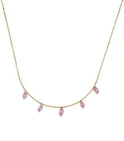 Persée Yellow Gold And Sapphire La Vie En Rose Necklace