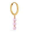 Persée Yellow Gold And Sapphire Single Earring In Pink