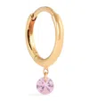 Persée Yellow Gold And Sapphire Single Earring In Pink