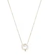 Persée Yellow Gold, Diamond And 5-pearl Chain Necklace In Gold