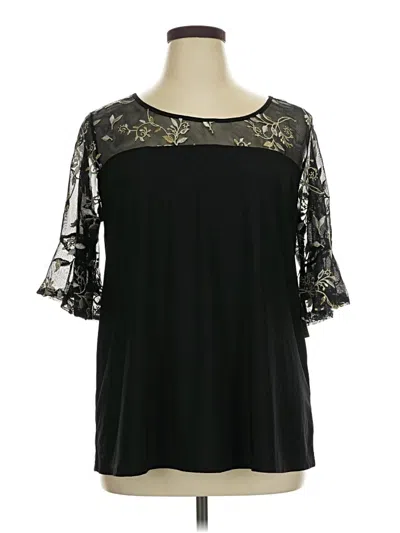 Perseption Concept 3/4 Sleeve Blouse In Black