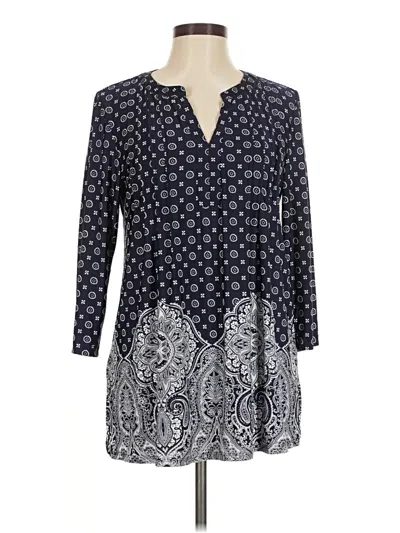 Pre-owned Perseption Concept 3/4 Sleeve Blouse In Blue