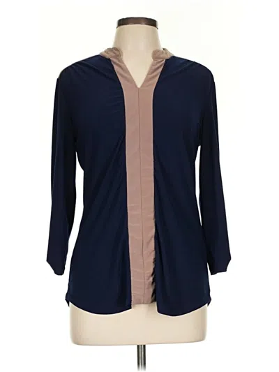 Pre-owned Perseption Concept 3/4 Sleeve Blouse In Blue