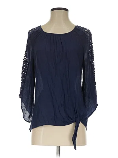 Pre-owned Perseption Concept 3/4 Sleeve Blouse In Blue