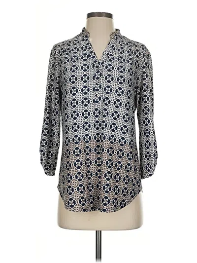Pre-owned Perseption Concept 3/4 Sleeve Blouse In Blue