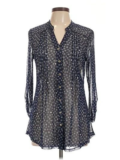 Pre-owned Perseption Concept 3/4 Sleeve Blouse In Blue