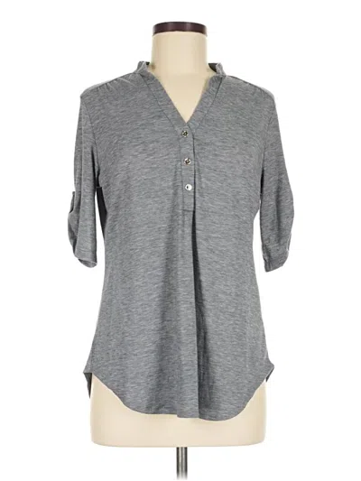 Pre-owned Perseption Concept 3/4 Sleeve Blouse In Gray