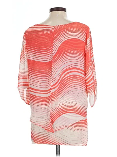 Pre-owned Perseption Concept 3/4 Sleeve Blouse In Orange