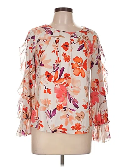 Pre-owned Perseption Concept 3/4 Sleeve Blouse In Orange