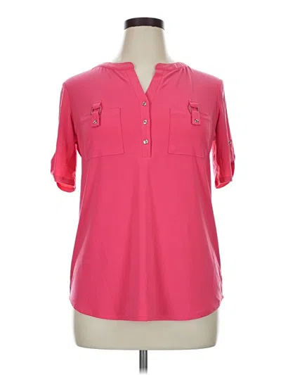 Pre-owned Perseption Concept 3/4 Sleeve Blouse In Pink