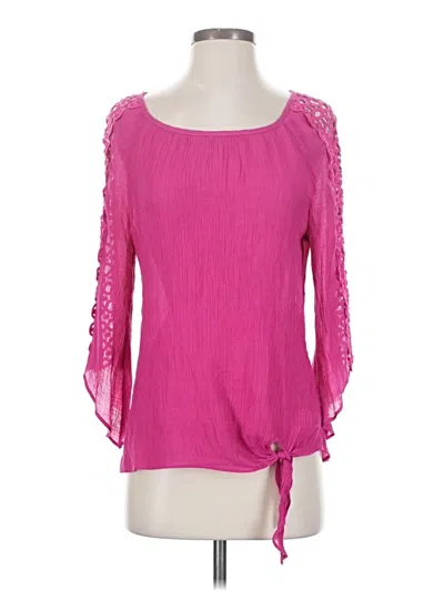 Pre-owned Perseption Concept 3/4 Sleeve Blouse In Pink