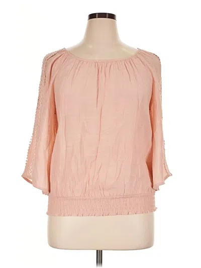 Pre-owned Perseption Concept 3/4 Sleeve Blouse In Pink