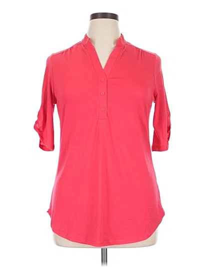 Pre-owned Perseption Concept 3/4 Sleeve Blouse In Pink
