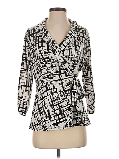 Pre-owned Perseption Concept 3/4 Sleeve Blouse In Silver