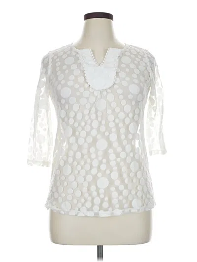 Pre-owned Perseption Concept 3/4 Sleeve Blouse In White