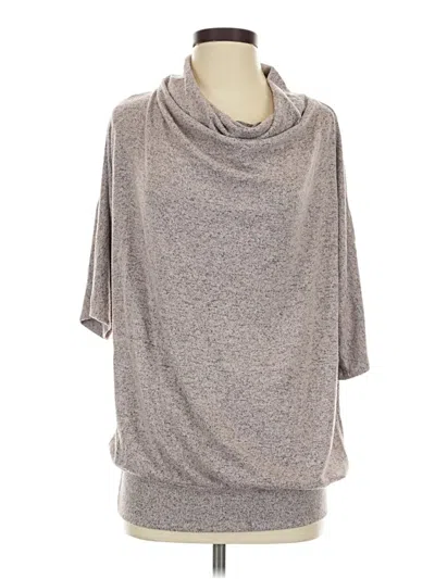 Pre-owned Perseption Concept 3/4 Sleeve Top Gray Cowl Neck Tops