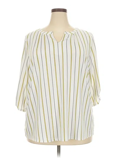 Pre-owned Perseption Concept 3/4 Sleeve T-shirt In Yellow