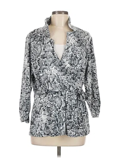 Pre-owned Perseption Concept Cardigan Sweater In Silver