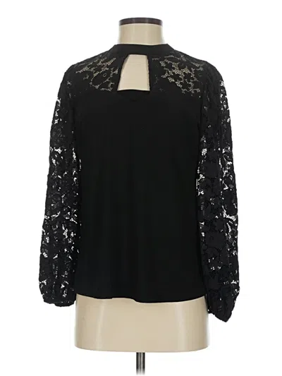 Pre-owned Perseption Concept Long Sleeve Blouse In Black