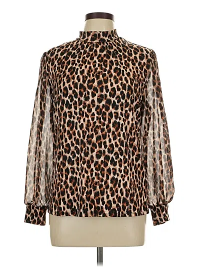 Pre-owned Perseption Concept Long Sleeve Blouse In Brown